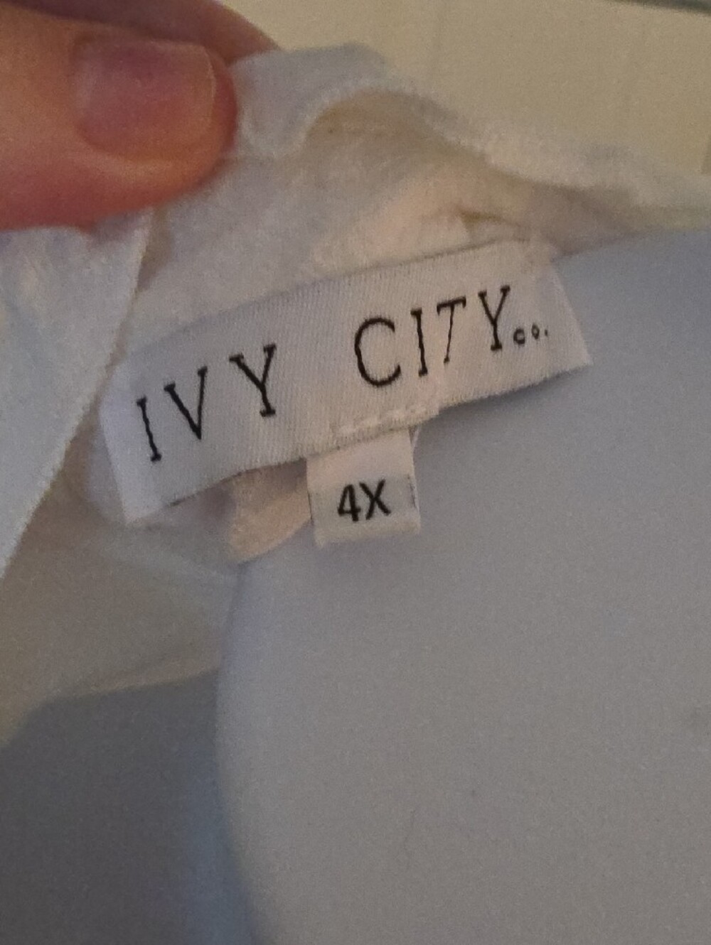 4x Ivy City Co Santorini White Midi Dress with Navy Embroidery - Picture 3 of 8
